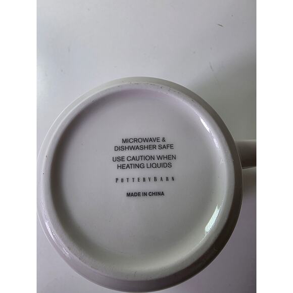 POTTERY BARN White Red Green Christmas Tree Woody Car Glazed Coffee Mug - Picture 8 of 8